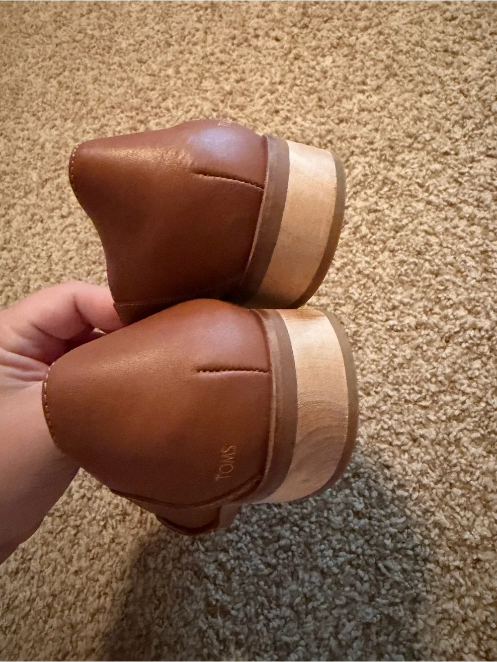TOMS Women's Estel Cognac Brown Suede Penny Loafers